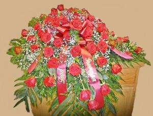 Classic Red Rose Casket Spray