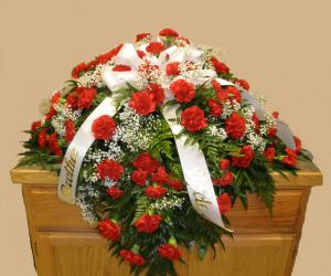 Red Carnation Casket Spray